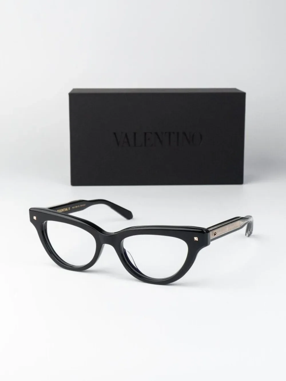 Valentino Women Eyeglasses Shiny Black Cat Eye V-ESSENTIAL II VLX-124 A